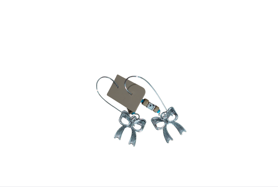 Silver Bow Earrings