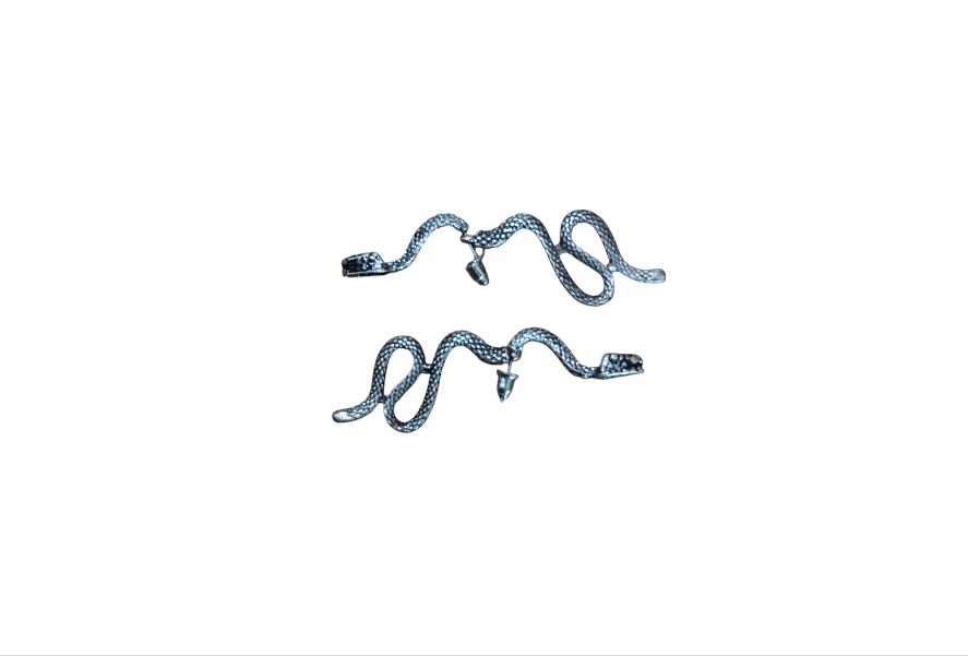 Silver Snake Earrings