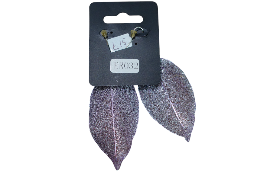Purple Leaf Earrings
