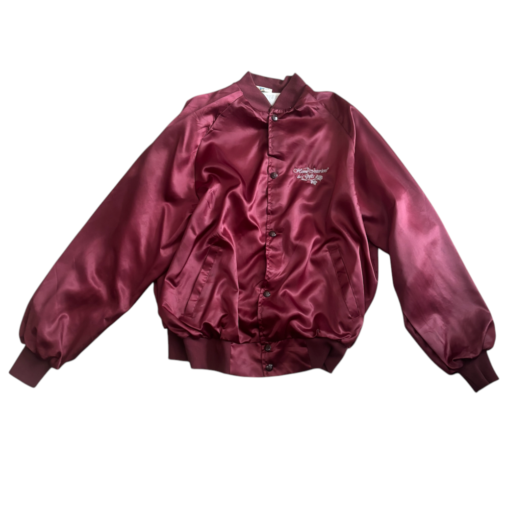 Vintage Satin Bomber Jacket L