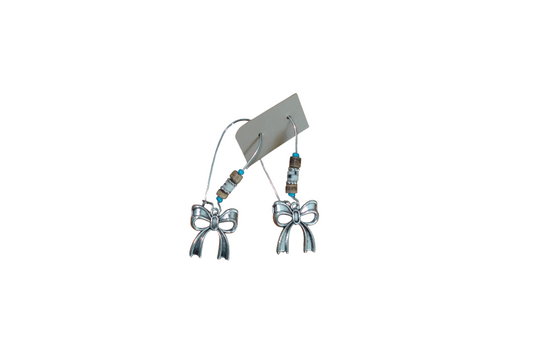 Silver Bow Earrings