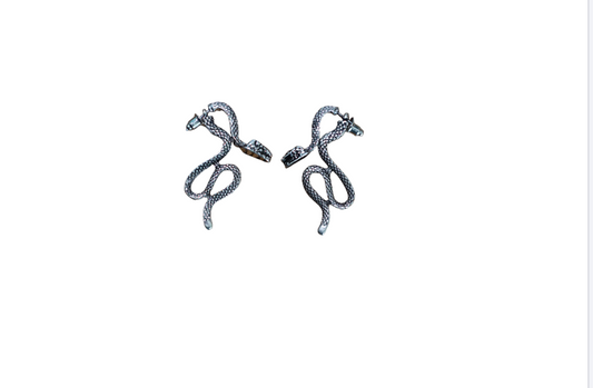 Silver Snake Earrings