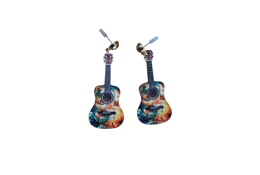 Galaxies Guitar Earrings