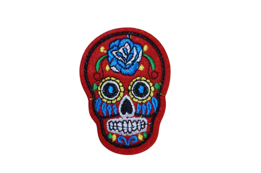 Red And Blue Skull Patch