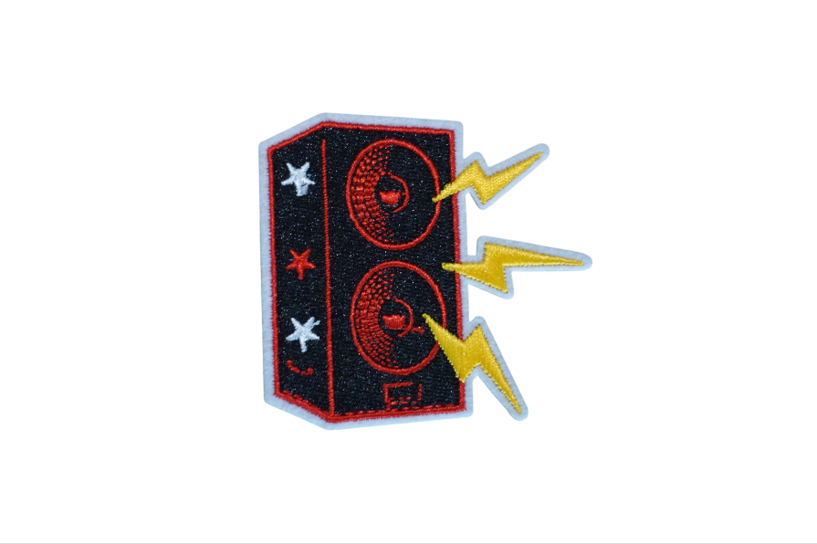 Black And Red Speaker Iron On Patch