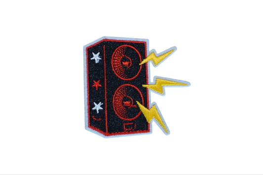 Black And Red Speaker Iron On Patch